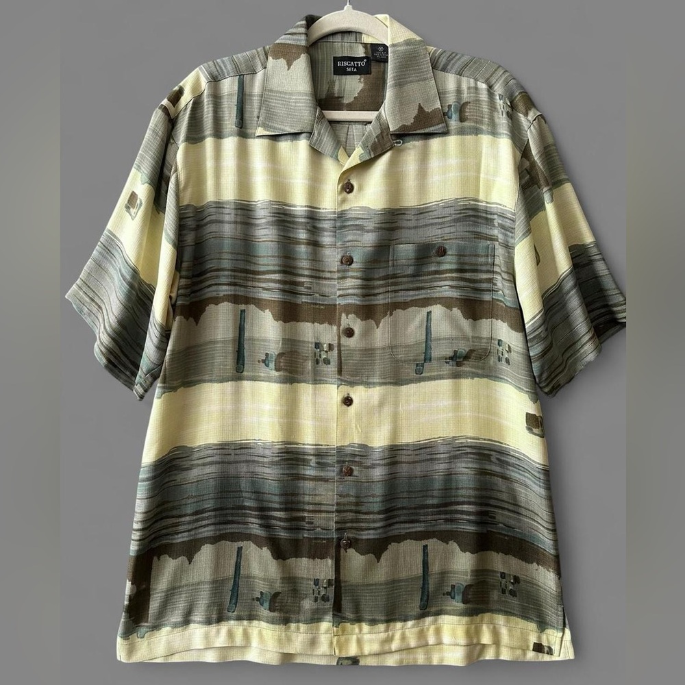 🔥 100% SILK - RISCATTO - Casual Board Shirt